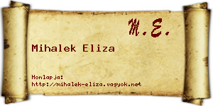 Mihalek Eliza névjegykártya